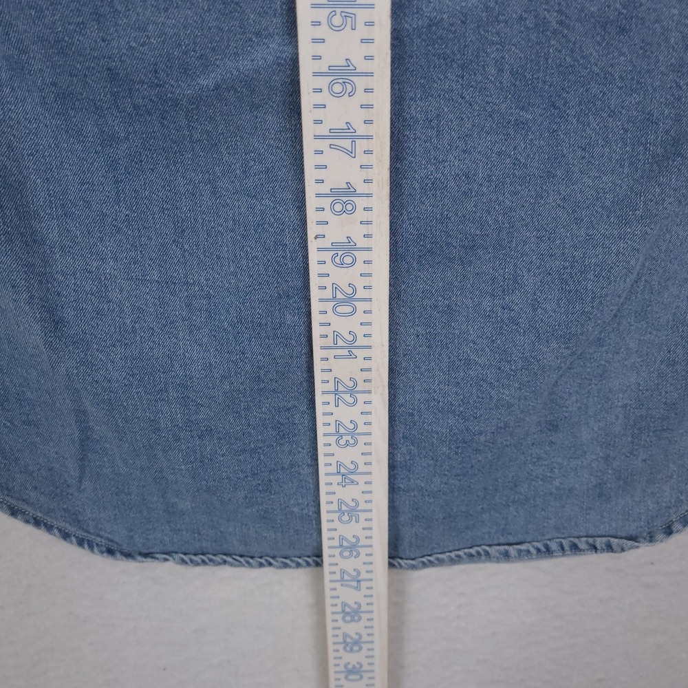 Quince Denim Button Down Shirt Womens M Blue Light Wash Cotton Classic Utility - Picture 6 of 13
